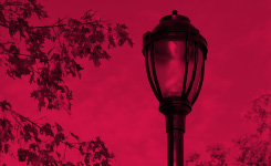 Lamp with red tint
